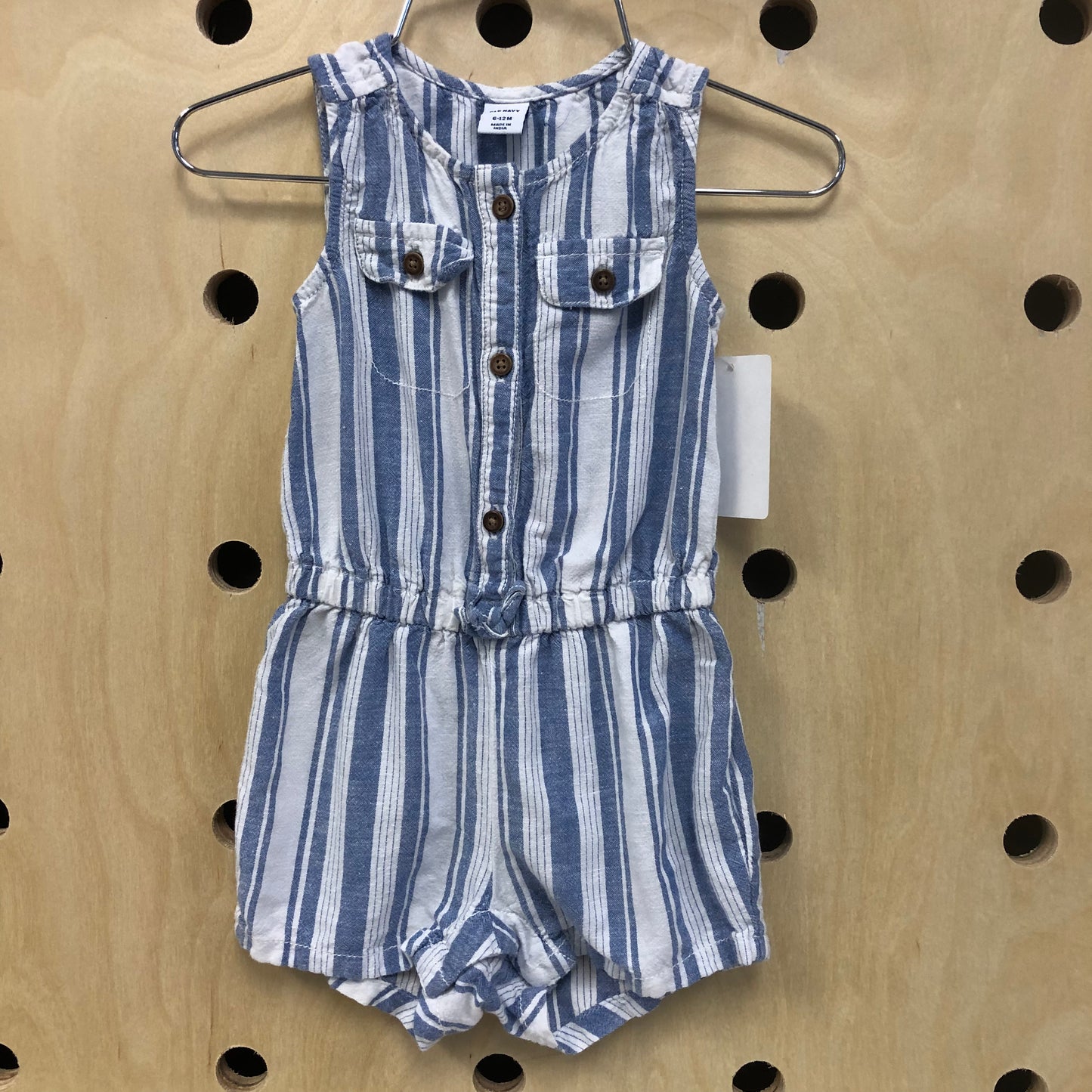 Pinstriped Button Up Romper