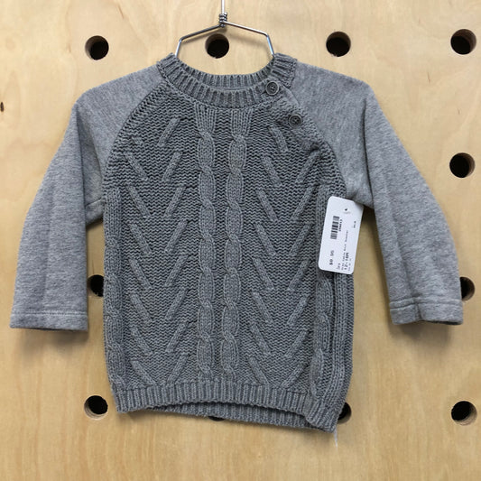 Grey Cable Knit Sweater