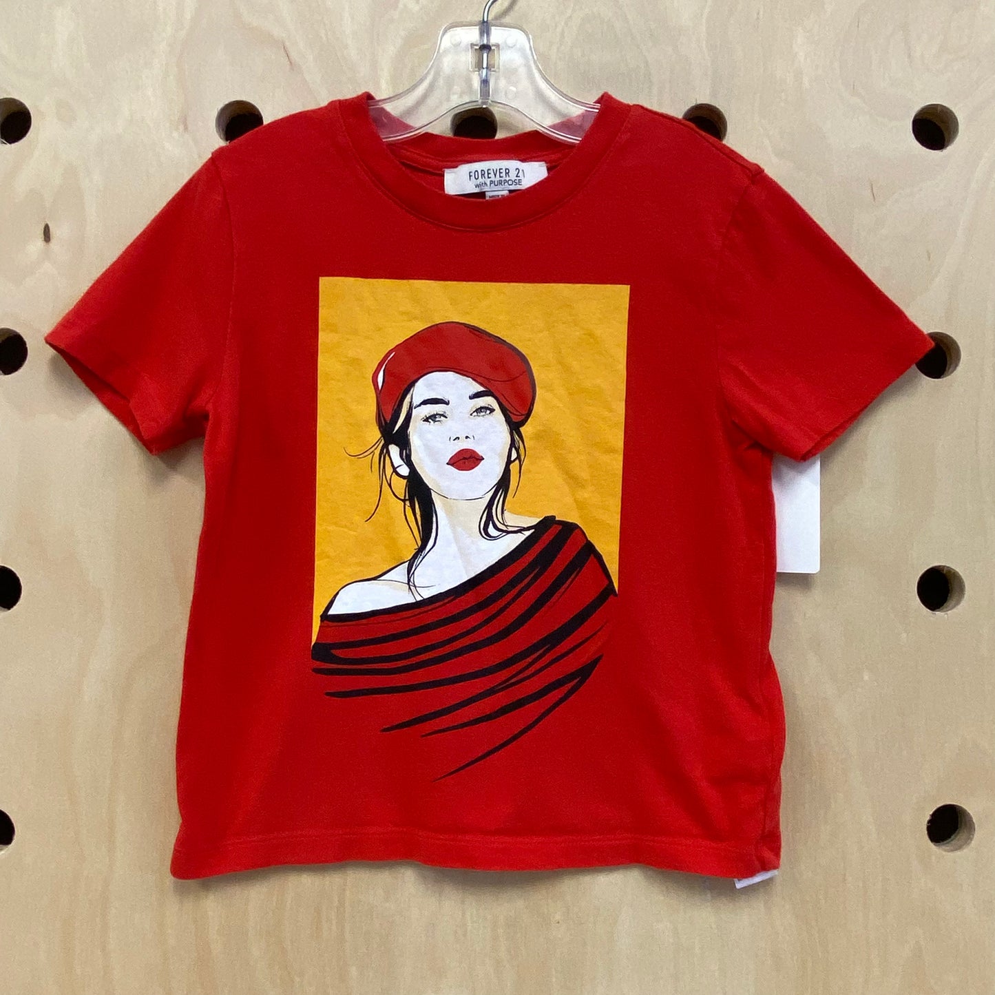 Red Artsy Portrait Tee