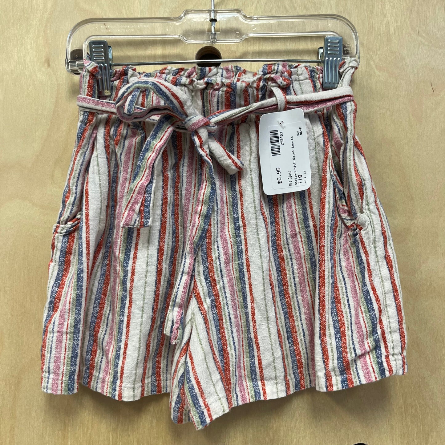 Striped High Waist Shorts