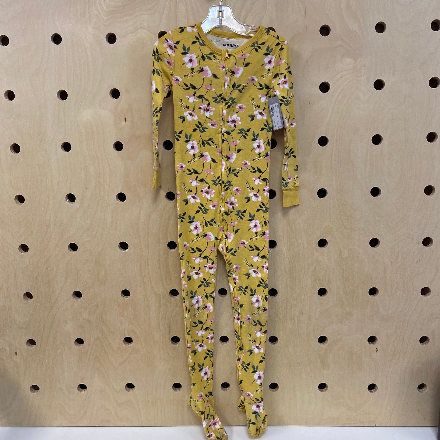 Yellow Floral Zippered Pajamas