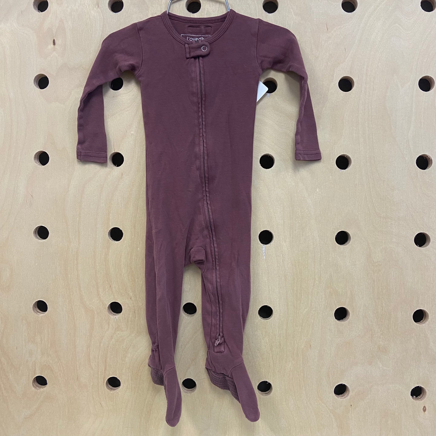 Plum Zip Footies