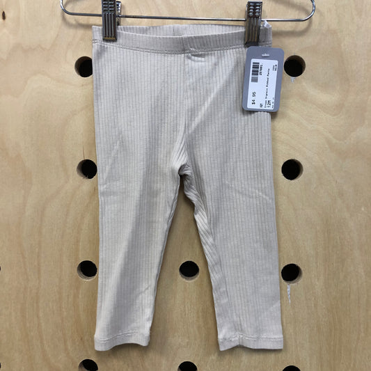 Cream Organic Ribbed Pants