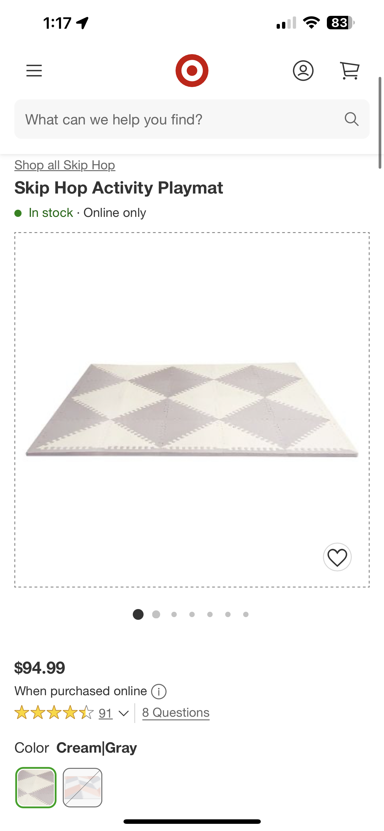 Grey/Cream Geo Interlocking Foam Tiles