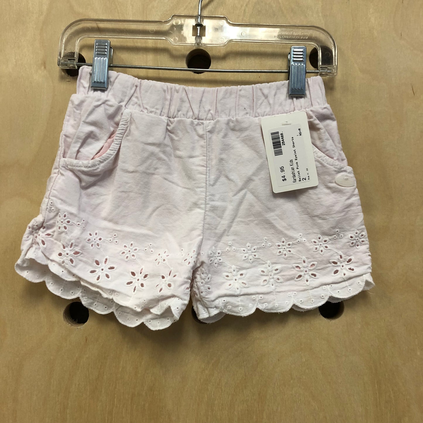 Ballet Pink Eyelet Shorts