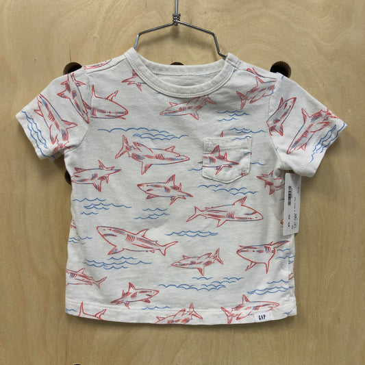Cream Shark & Wave Tee