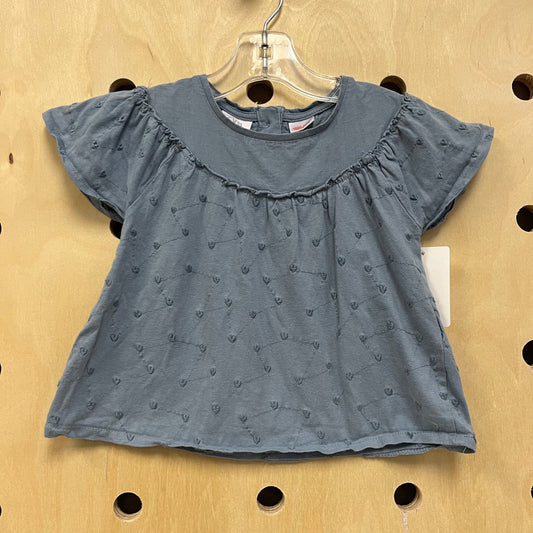 Dusty Blue Textured Heart Top