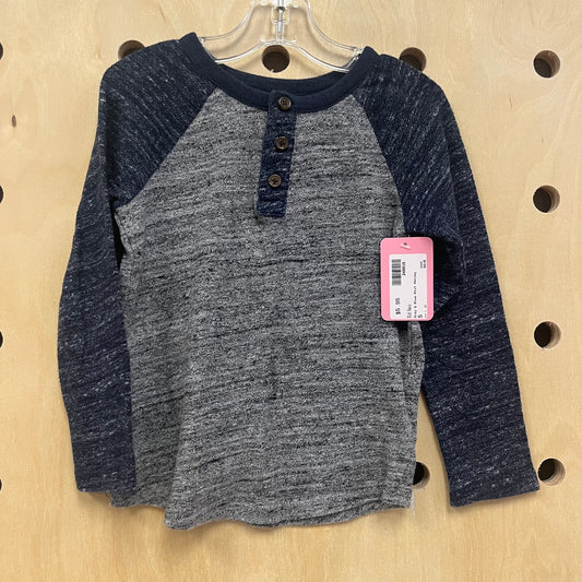 Grey & Blue Knit Henley