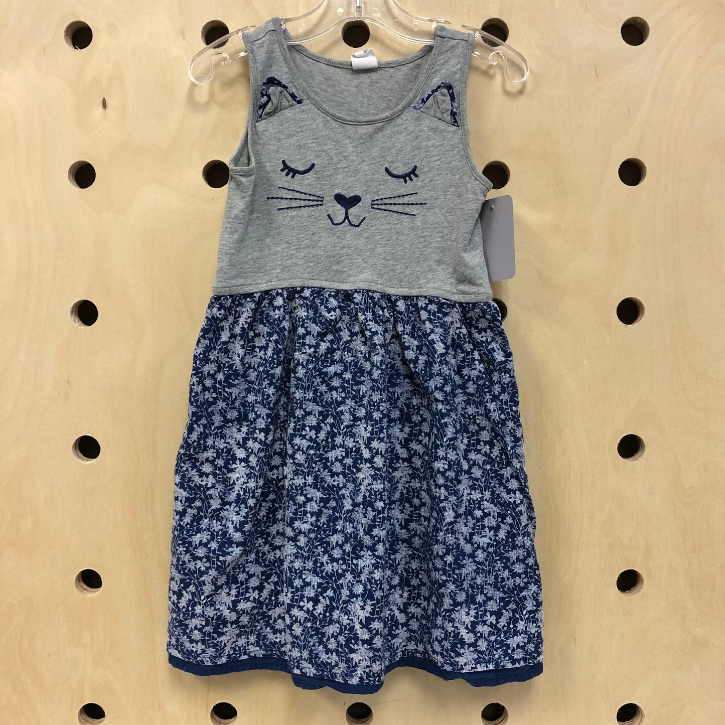 Grey & Blue Floral Kitty Dress