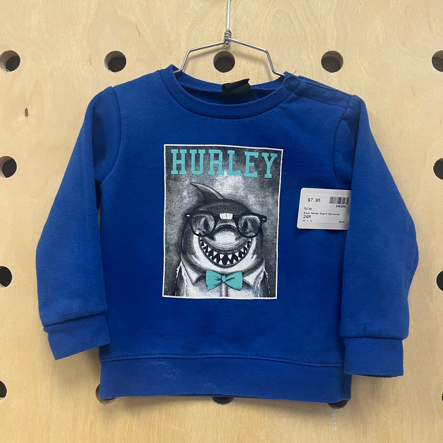 Blue Nerdy Shark Pullover