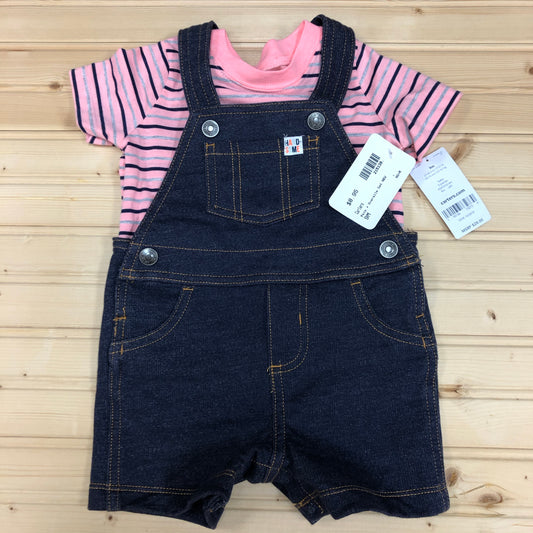 Striped Tee + Overalls Set NEW