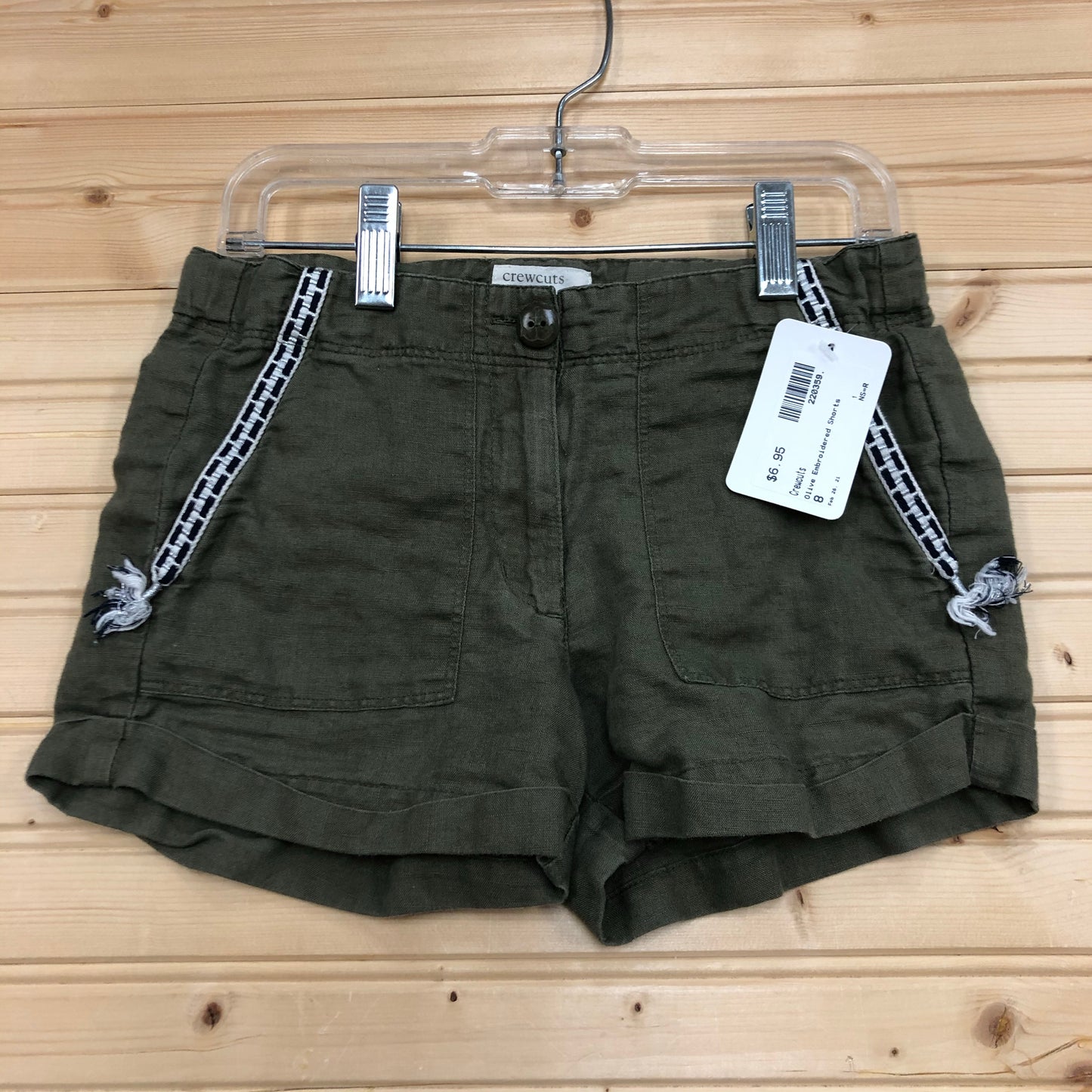 Olive Embroidered Shorts