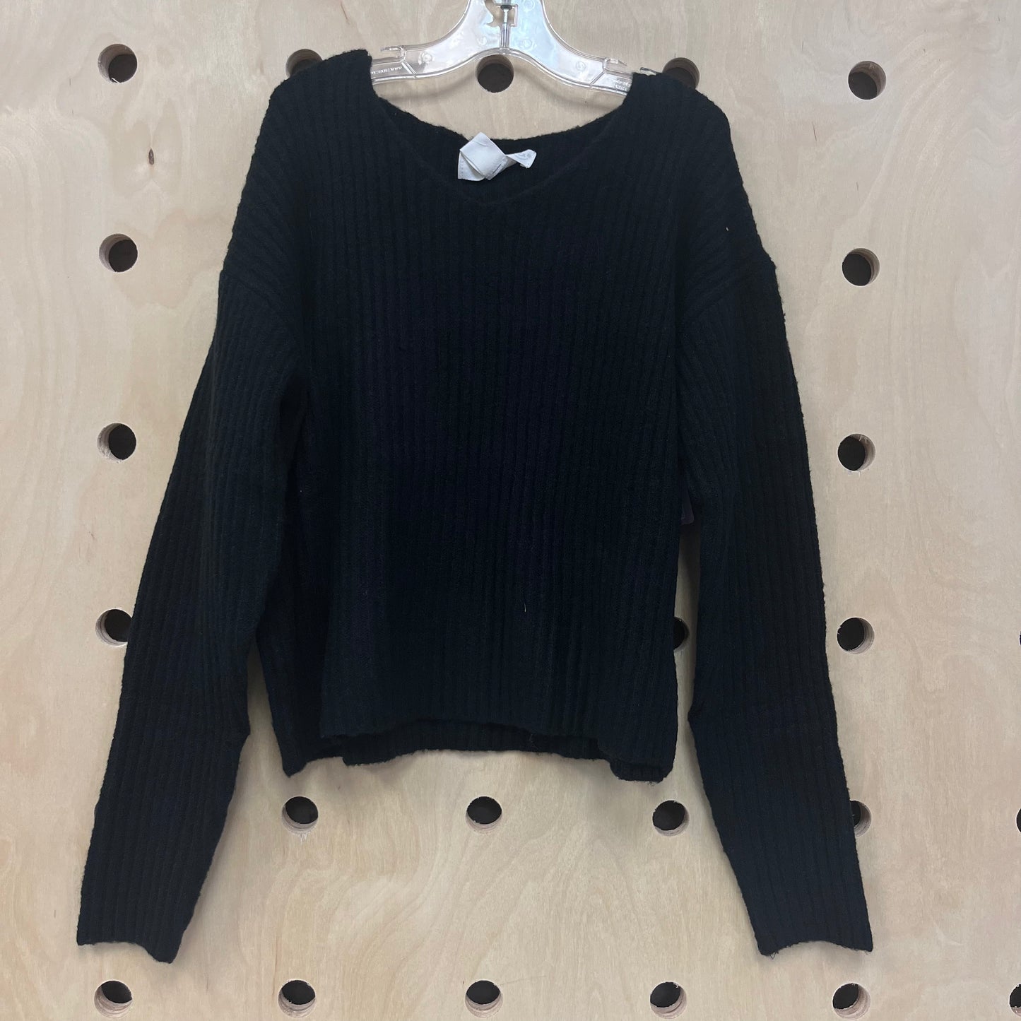 Black Ribbed Crop Sweater NEW!
