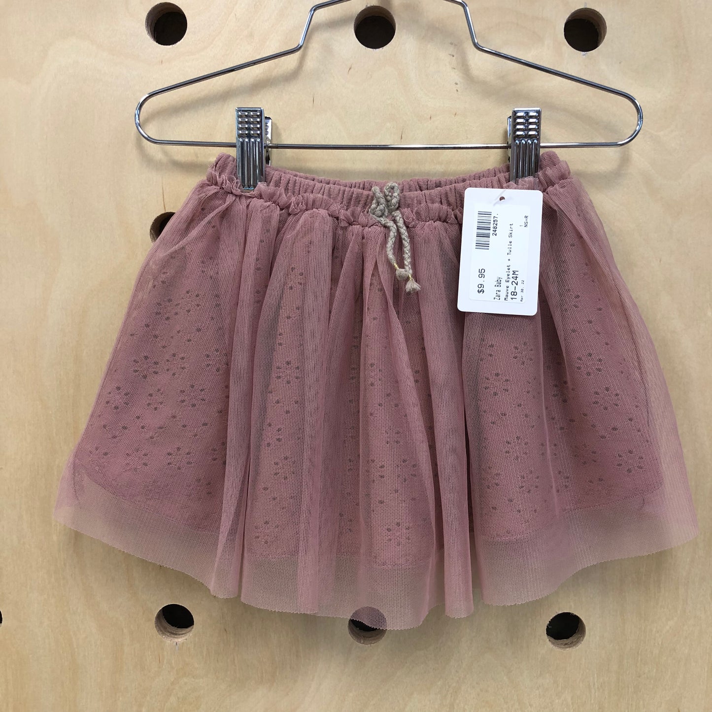 Mauve Eyelet + Tulle Skirt