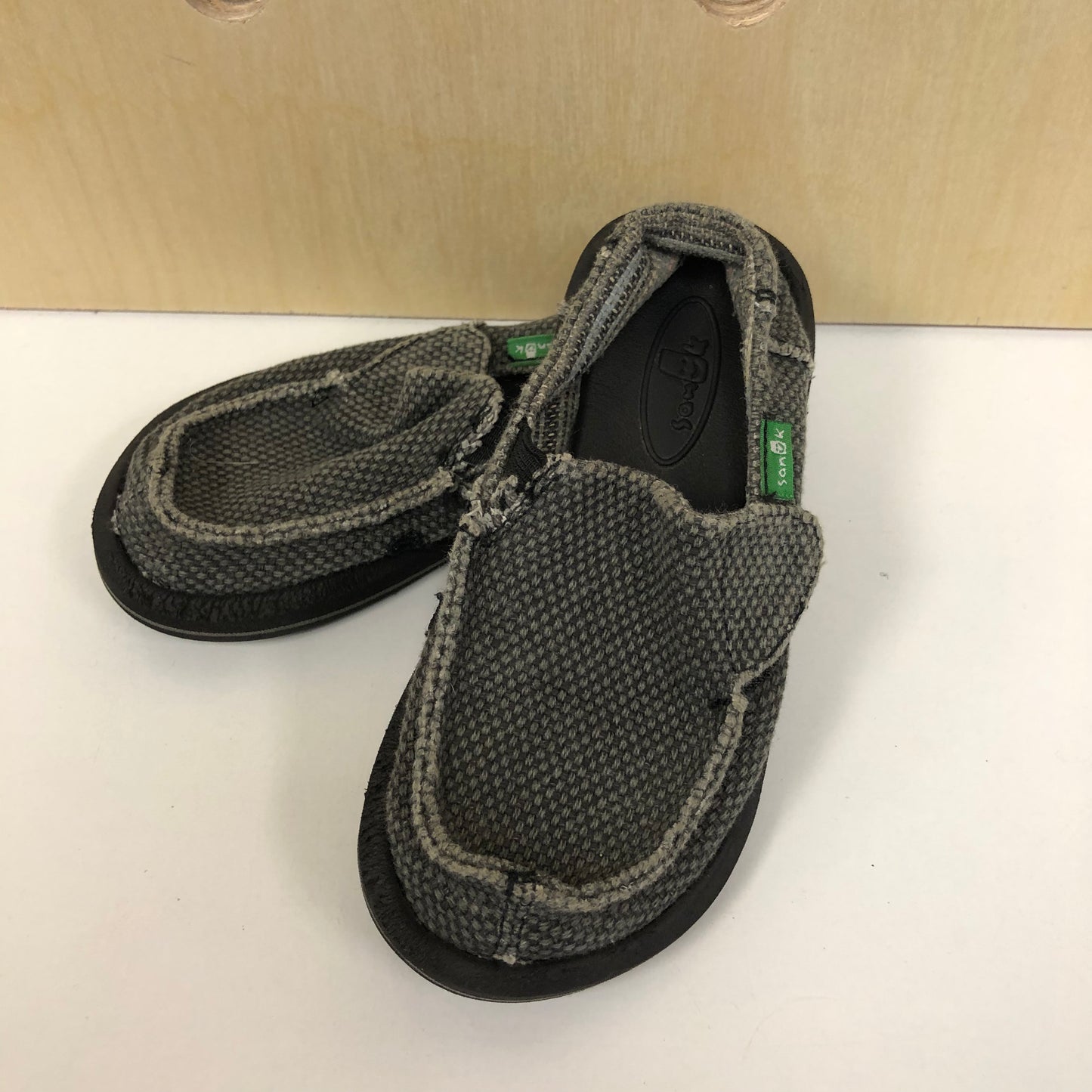 Grey Velcro Slip Ons