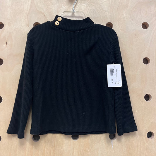 Soft Black Ribbed Turtleneck