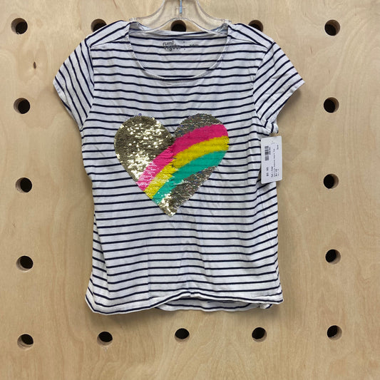 B+W Flip Sequins Heart Tee