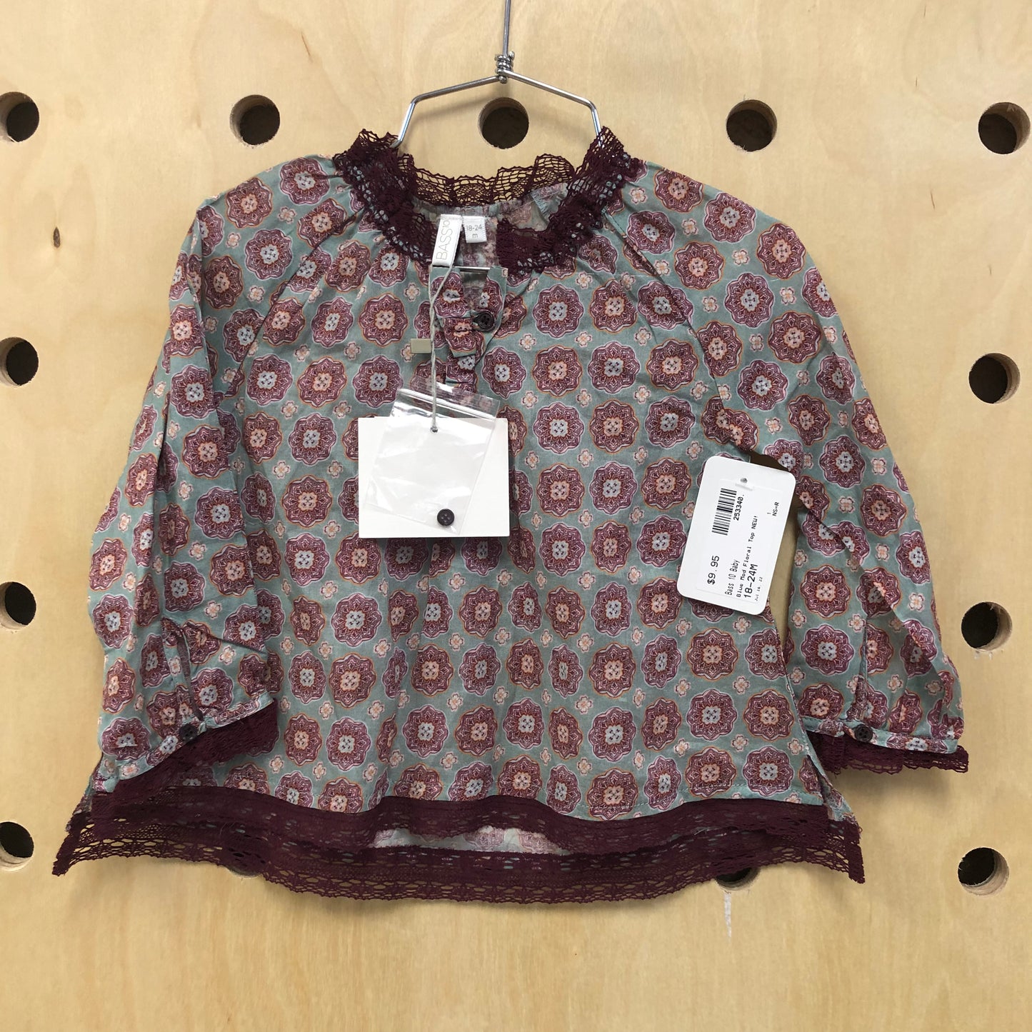 Blue Mod Floral Top NEW!