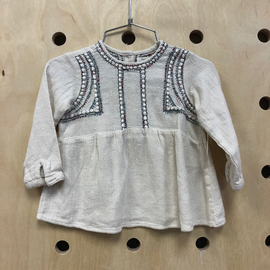 Cream Embroidered Top