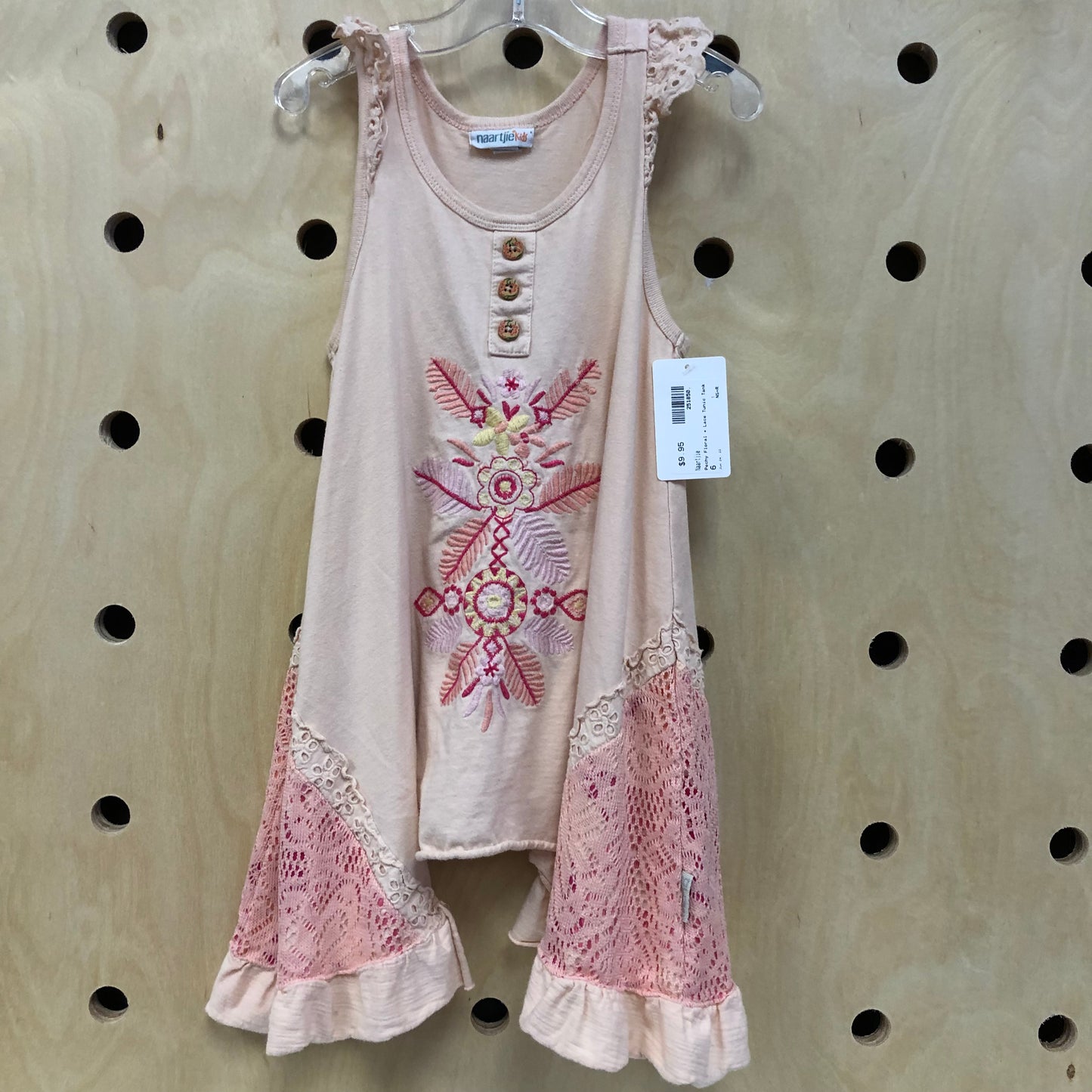 Peachy Floral + Lace Tunic Tank