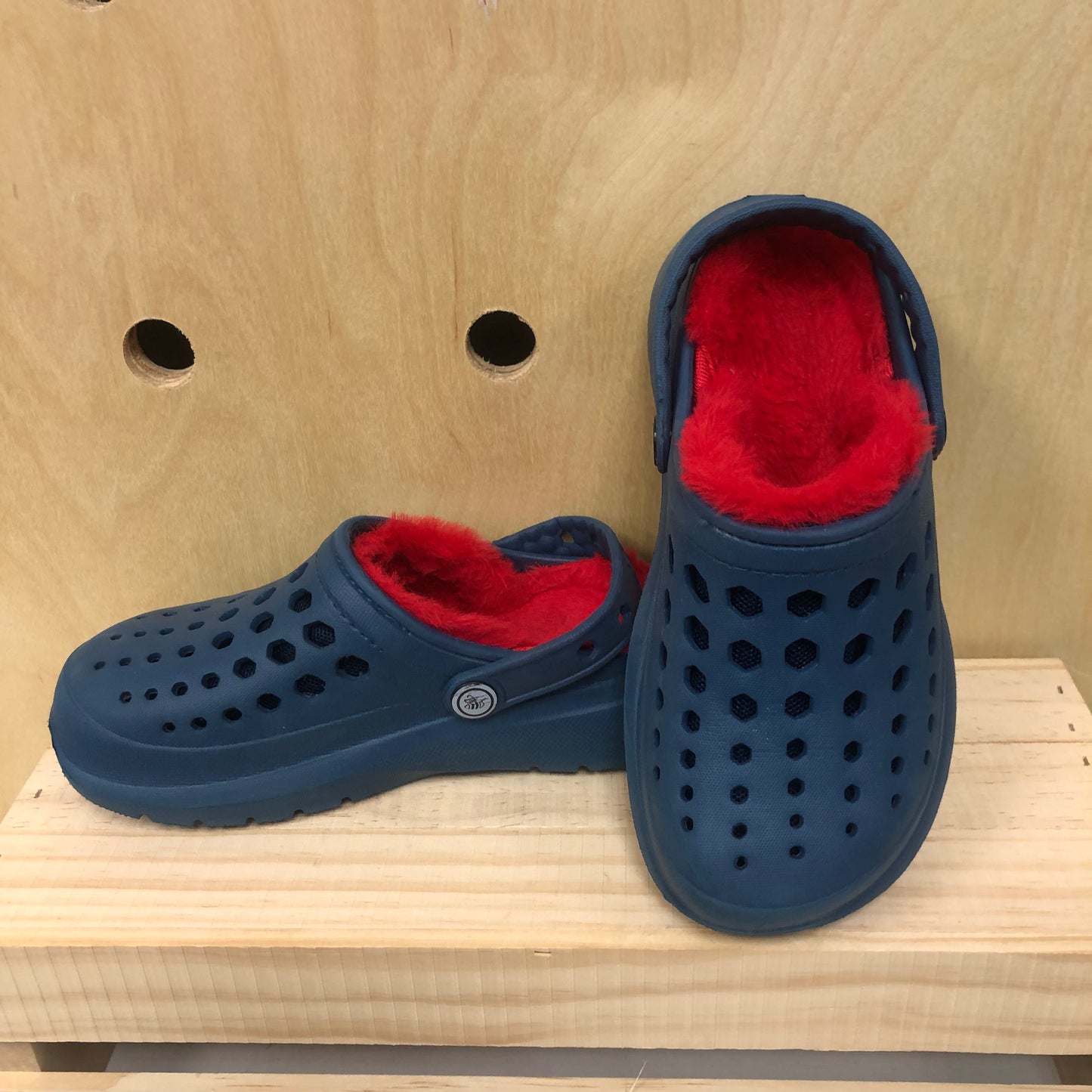 Blue + Red Lined Clogs