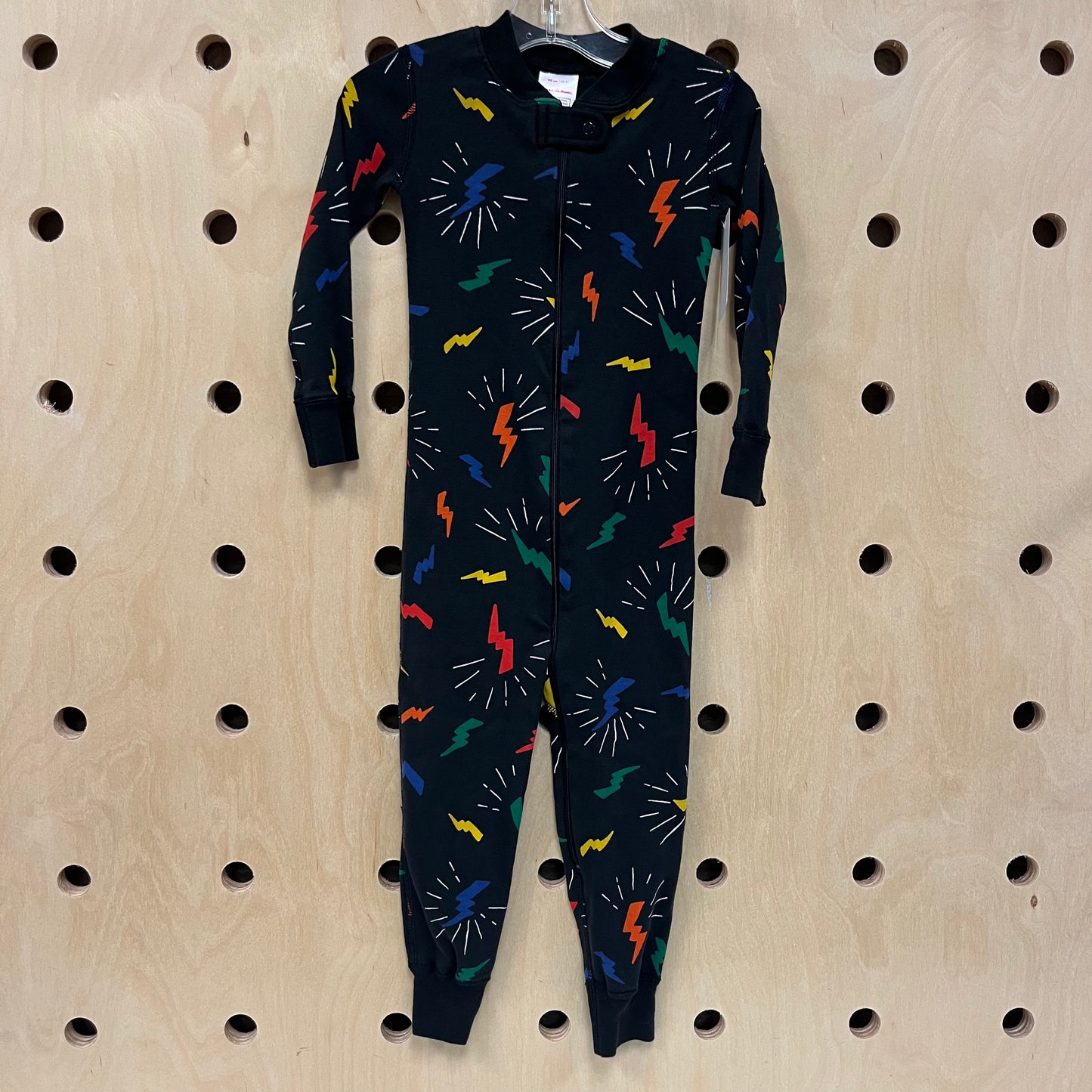 Black Lightning Bolt Zip PJs