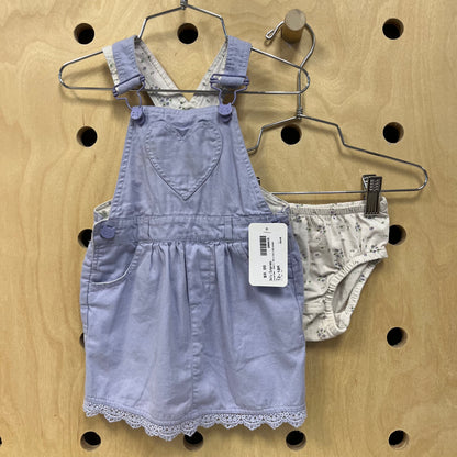 Lavender Heart Skirtall+Bloomers