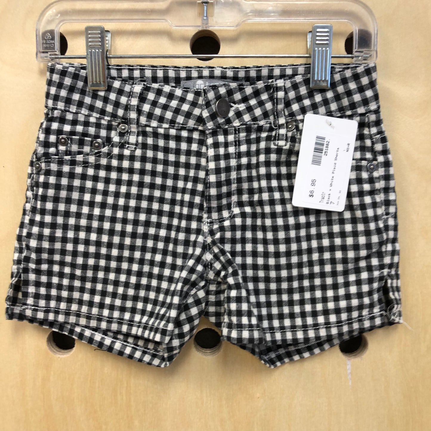 Black + White Plaid Shorts