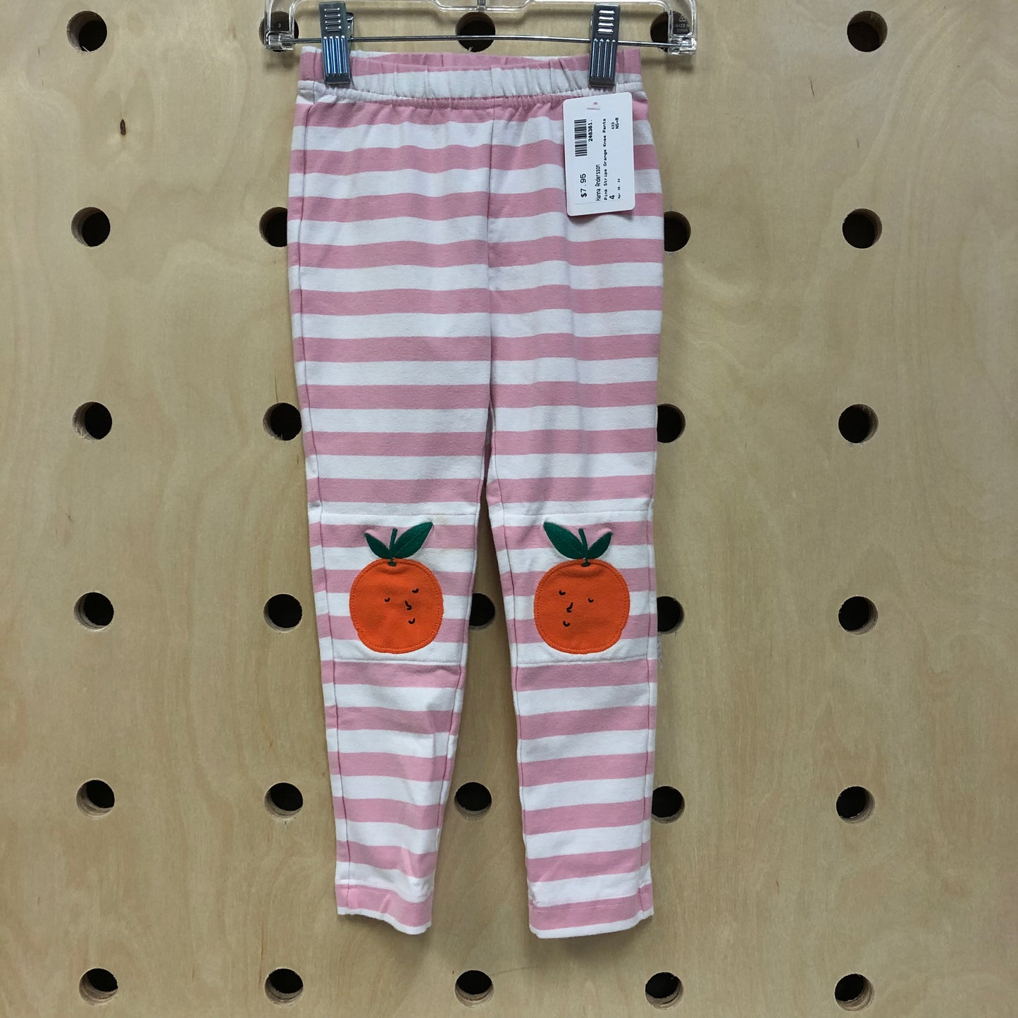 Pink Stripe Orange Knee Pants