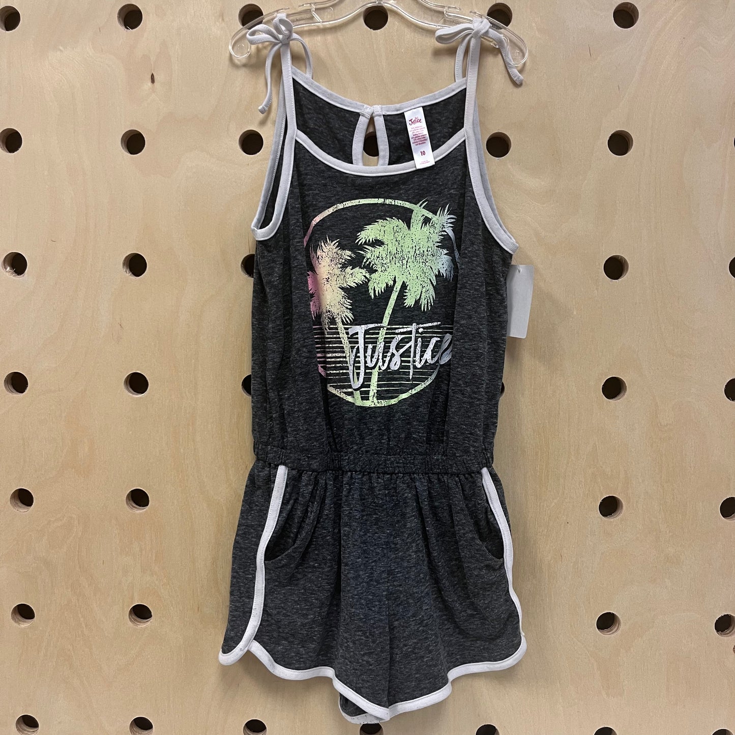 Grey Palm Tree Romper