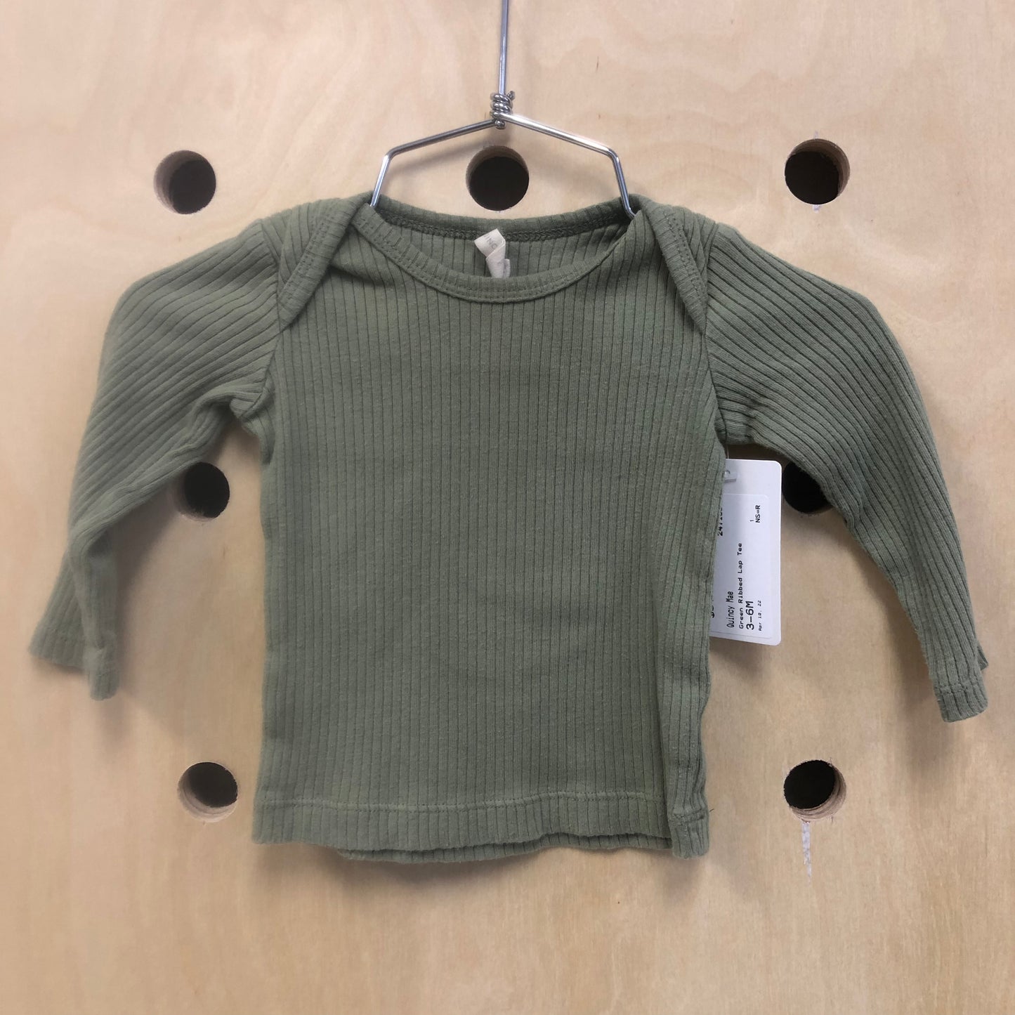 Green Ribbed Lap Tee