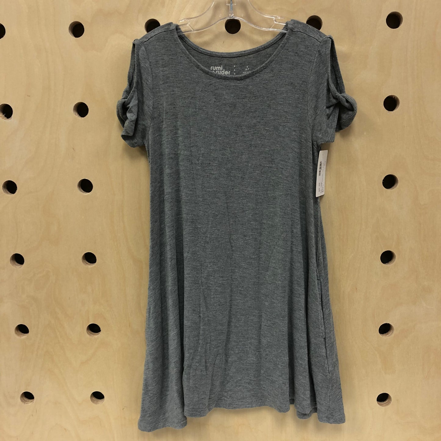 Grey Cold Shoulder Tee Dress