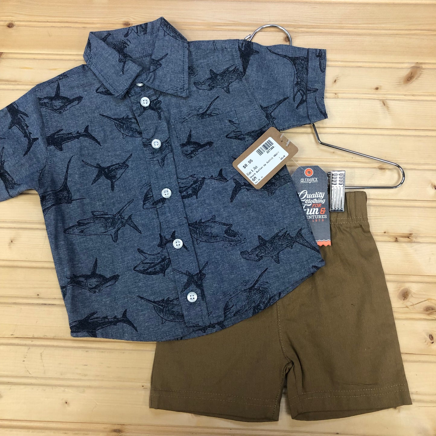 Shark Button Up Outfit NEW!!