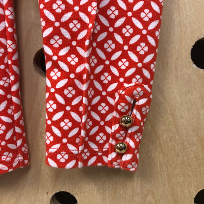 Orange & White Floral Leggings