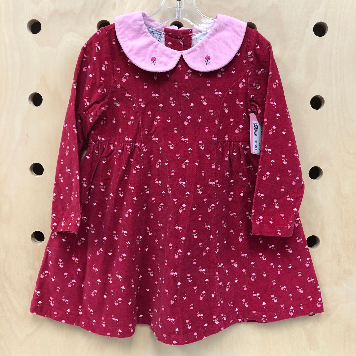 Pink Floral Velvet Like Dress