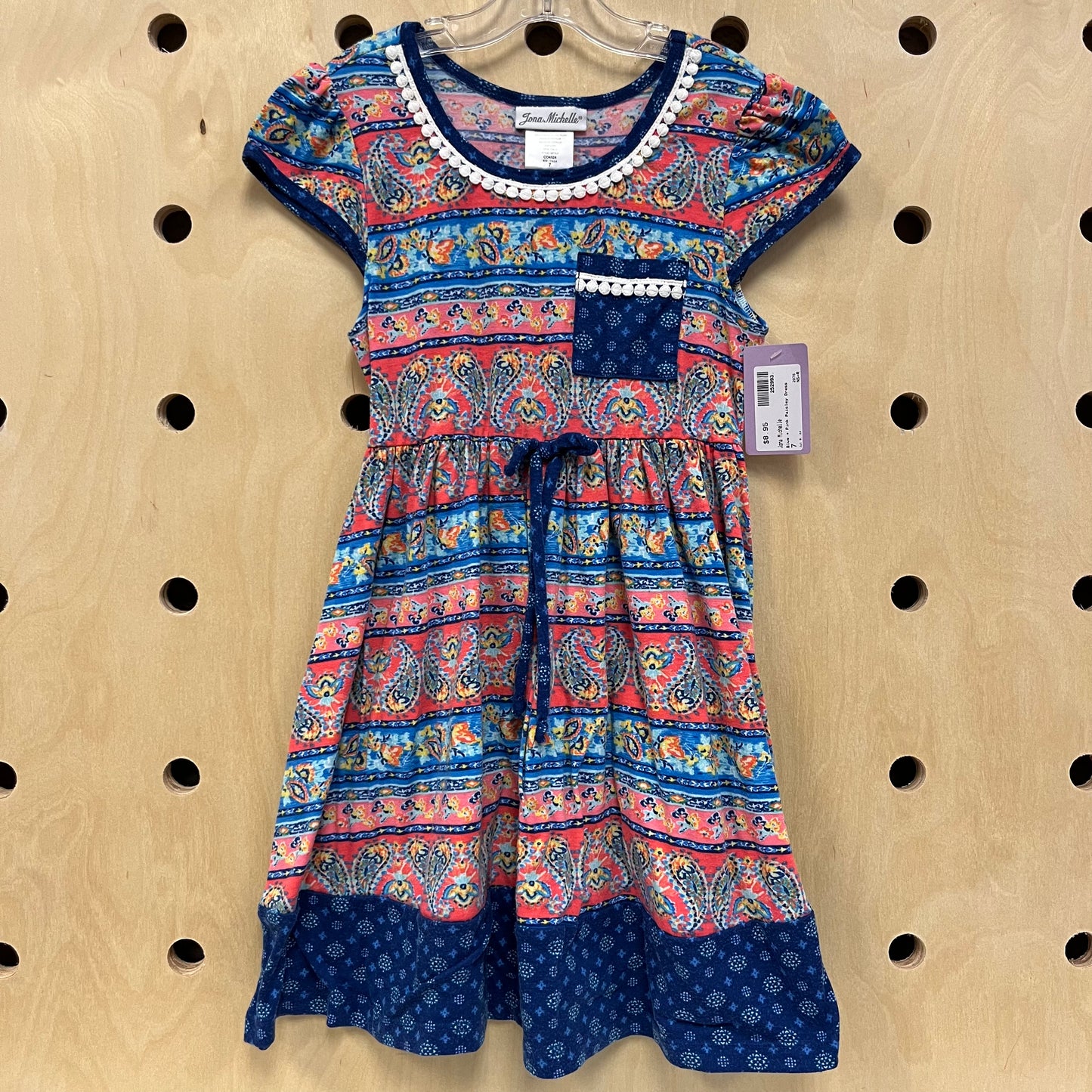 Blue + Pink Paisley Dress