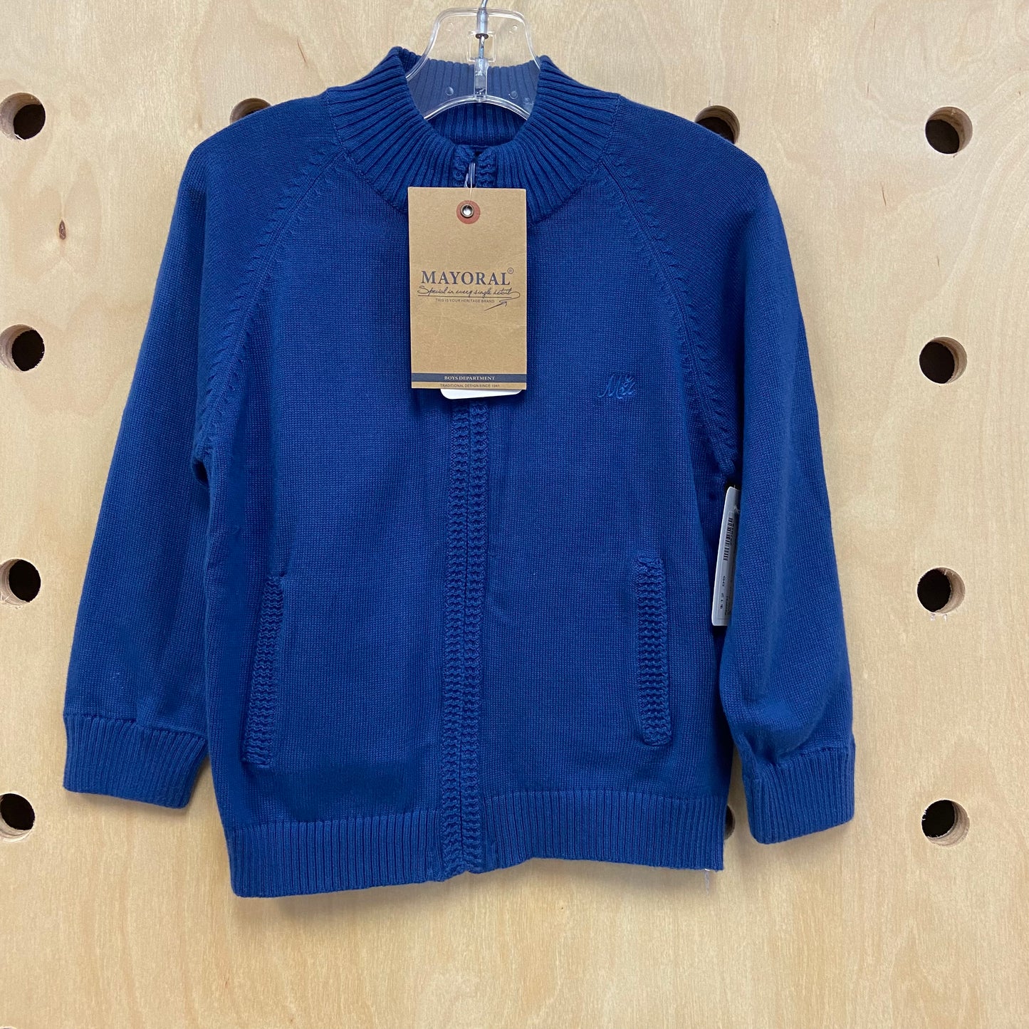 Blue Knit Zippered Sweater NEW