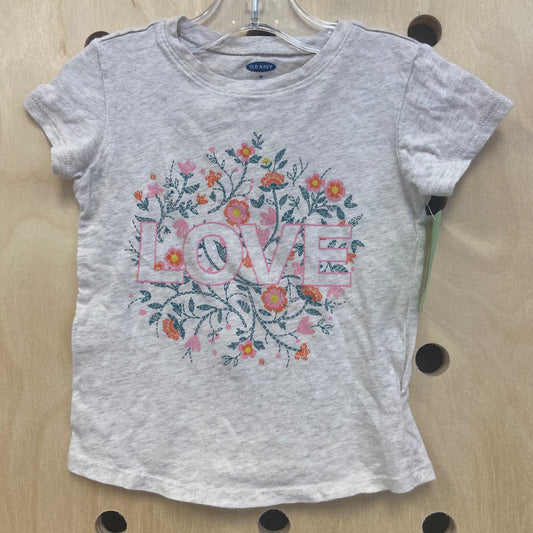Beige 'LOVE' Floral Tee
