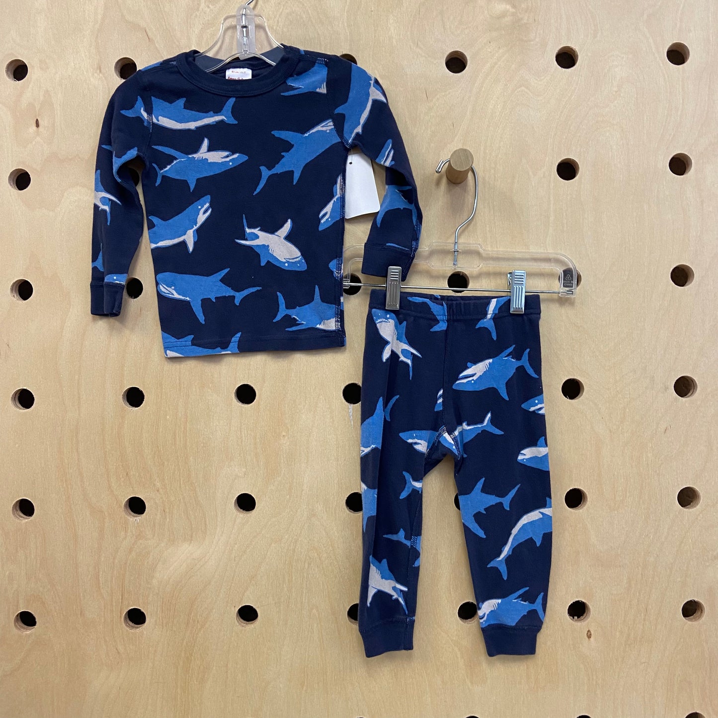Navy Shark Thermal Pajama Set