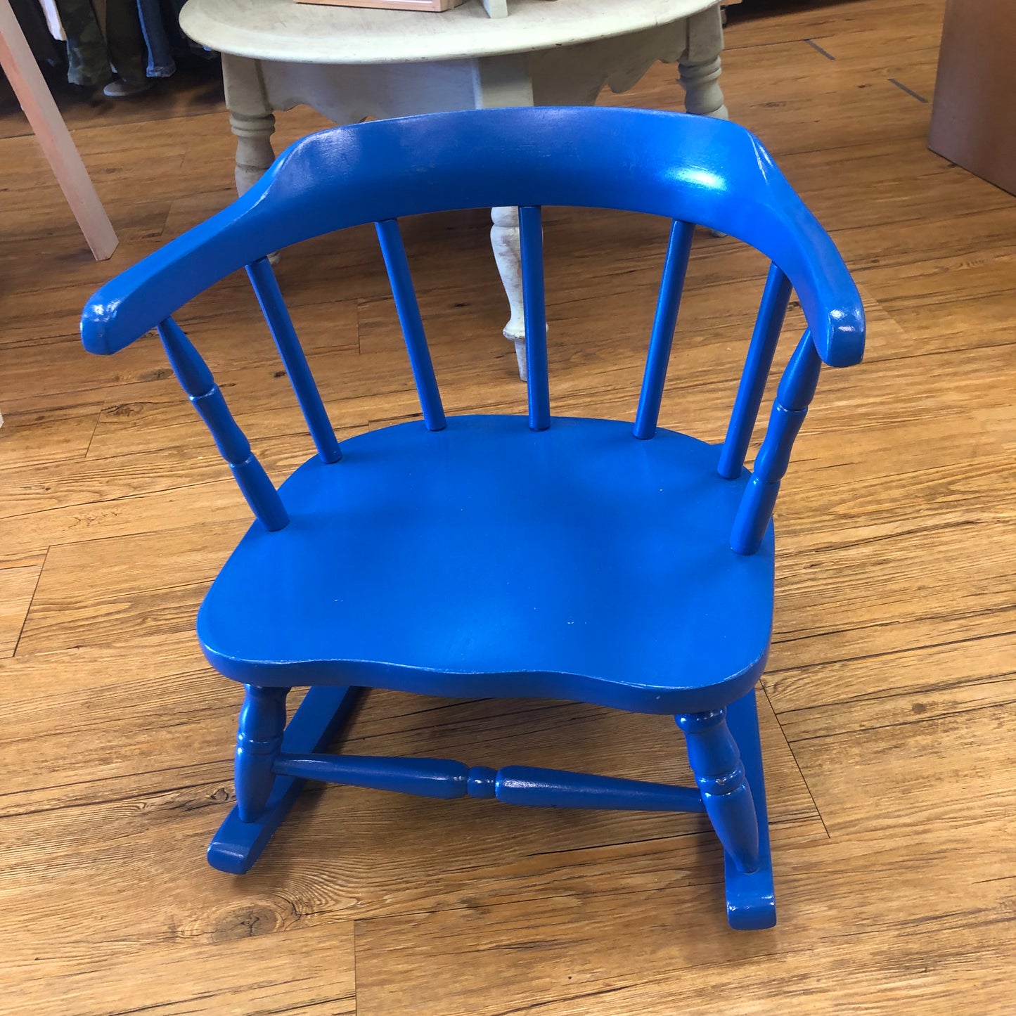Blue Wooden Rocking Chair