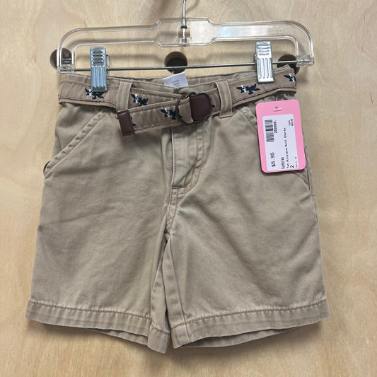 Tan Airplane Belt Shorts