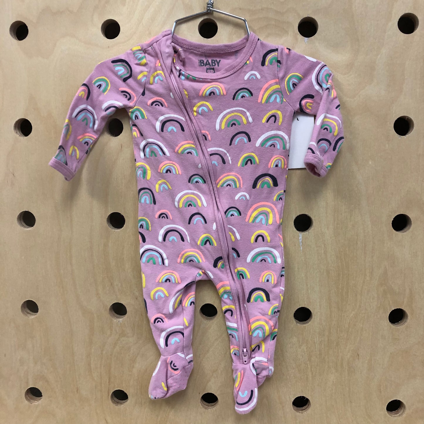 Pink Rainbow Zippered Footies