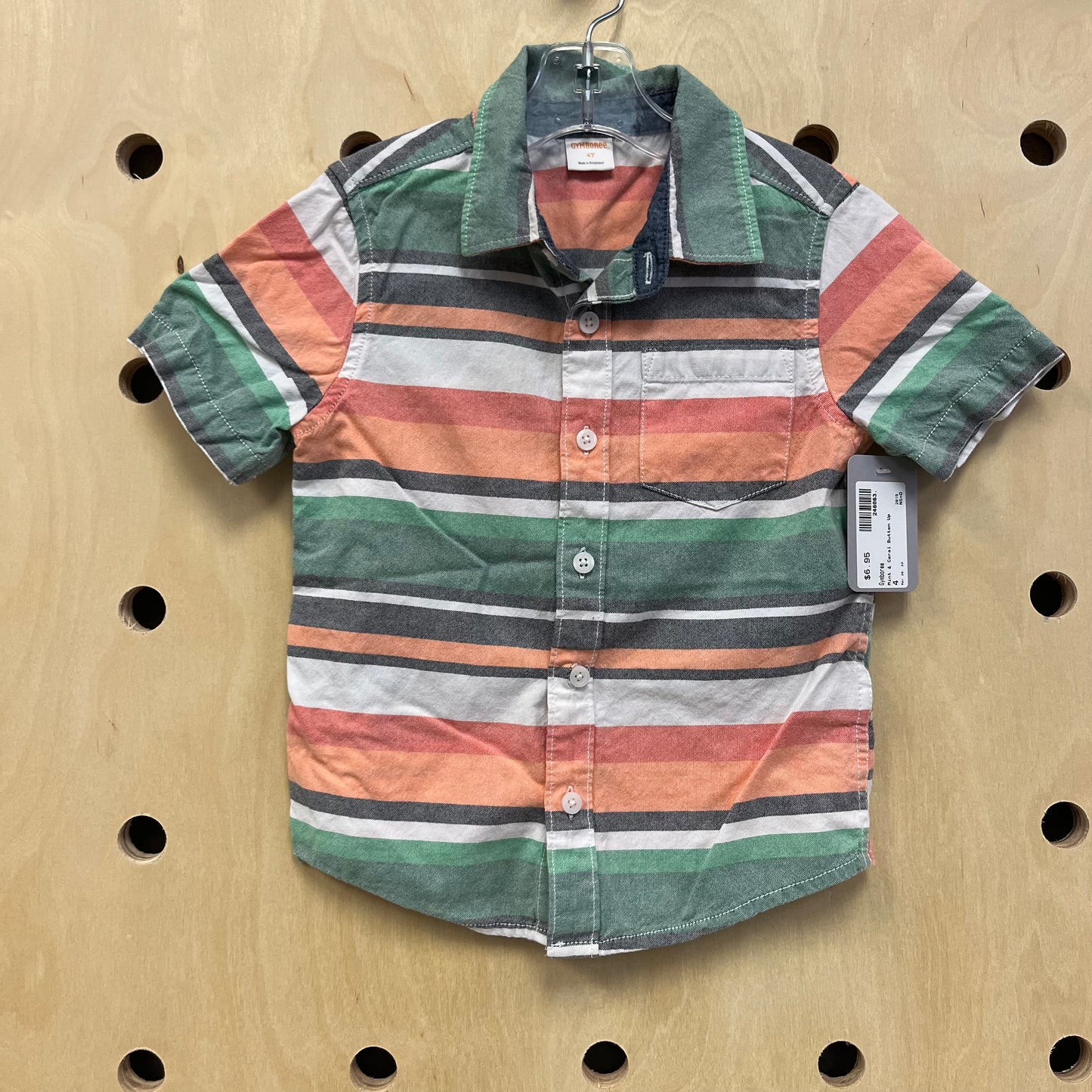 Mint & Coral Button Up