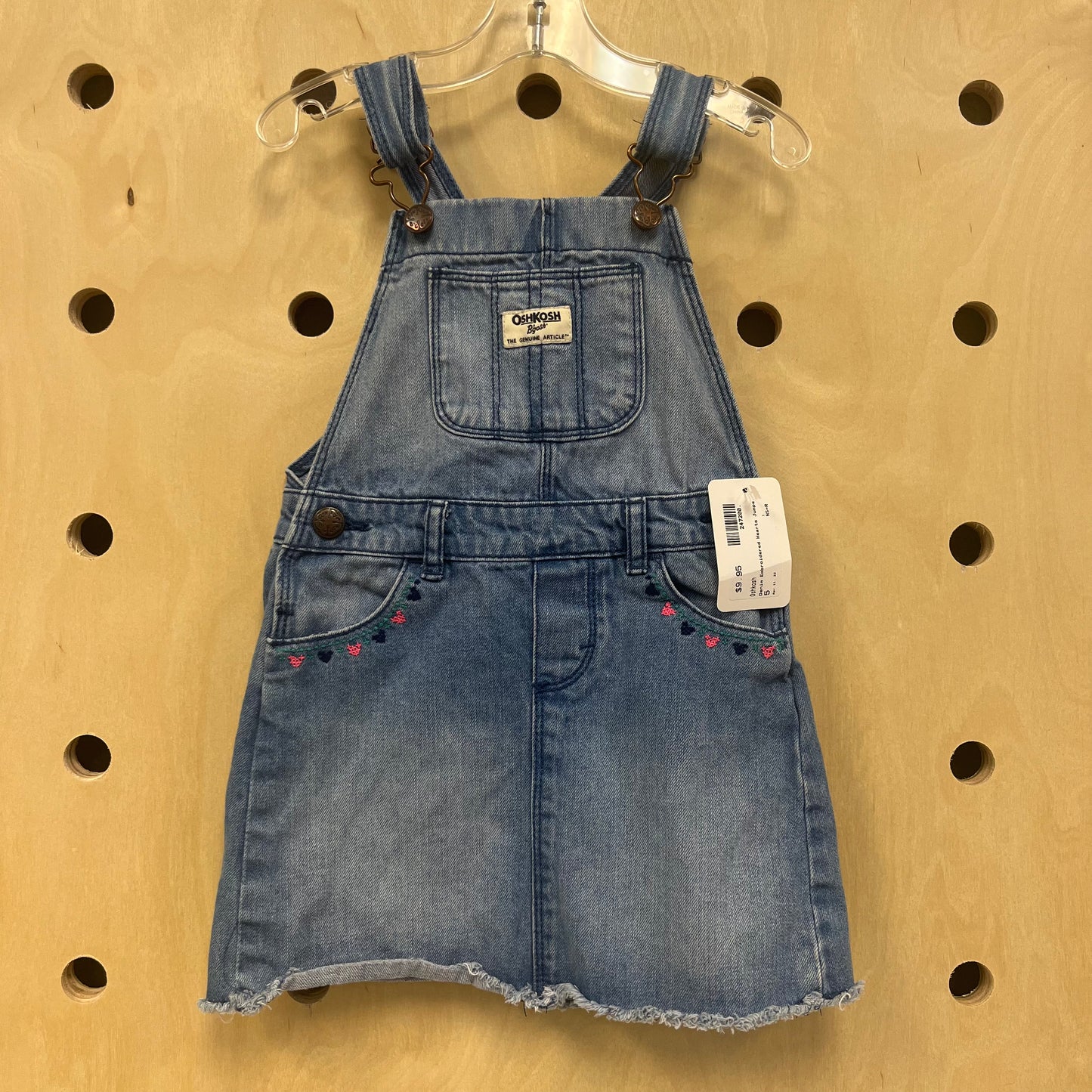 Denim Embroidered Hearts Jumper
