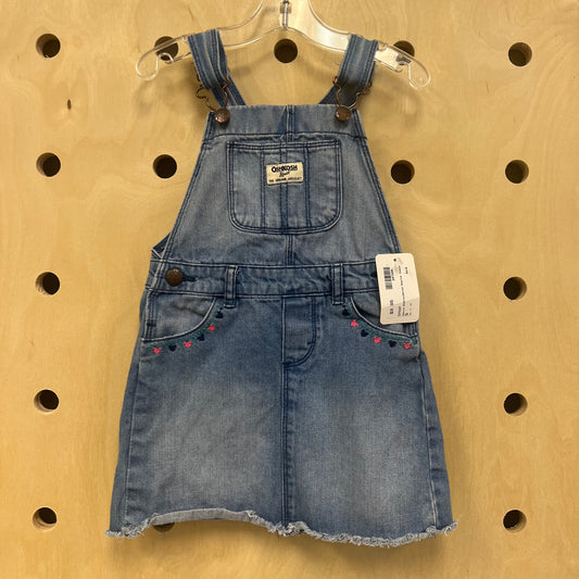 Denim Embroidered Hearts Jumper