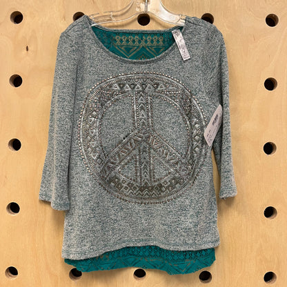 Blue Peace Layered Top