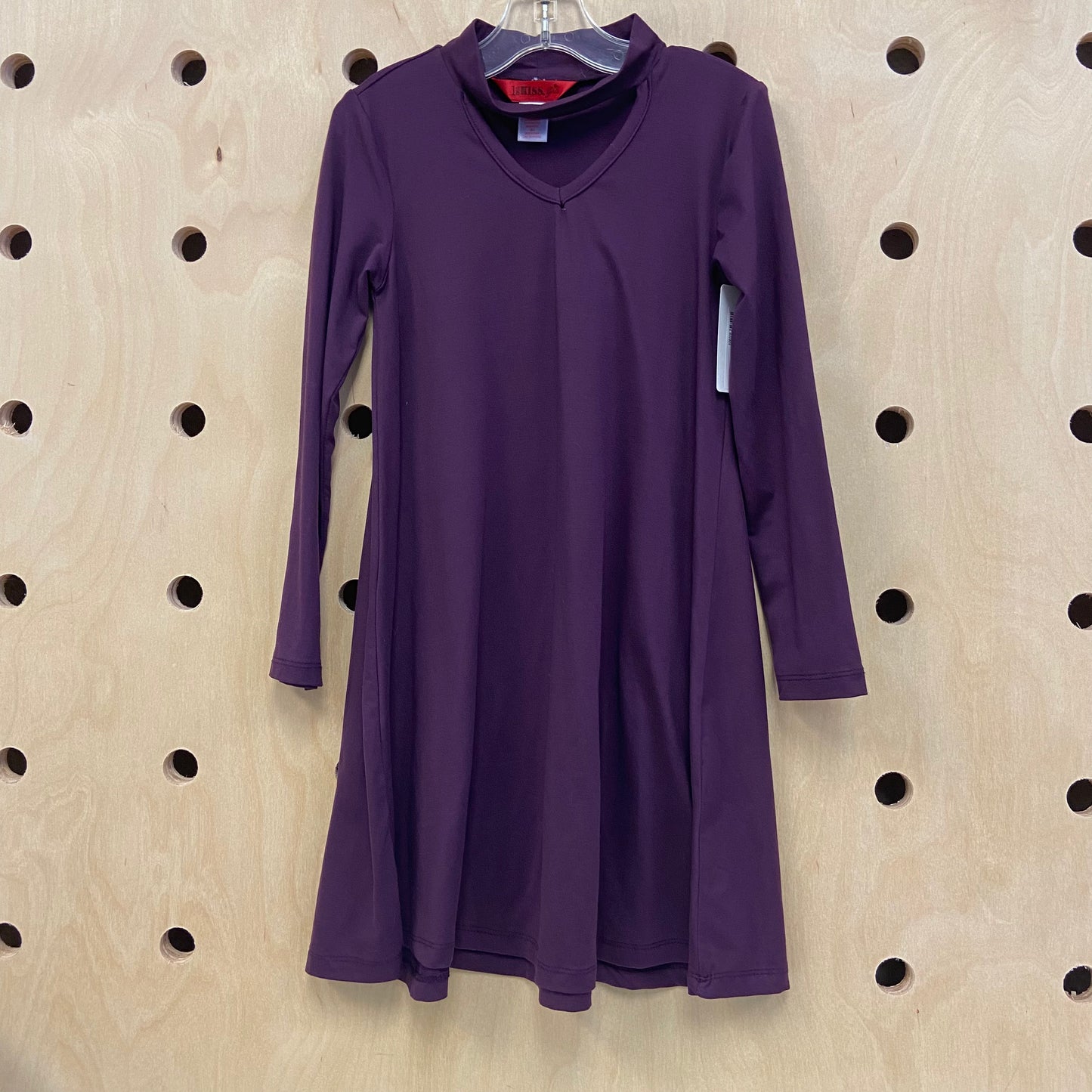 Plum Cut-Out Long Sleeve Dress