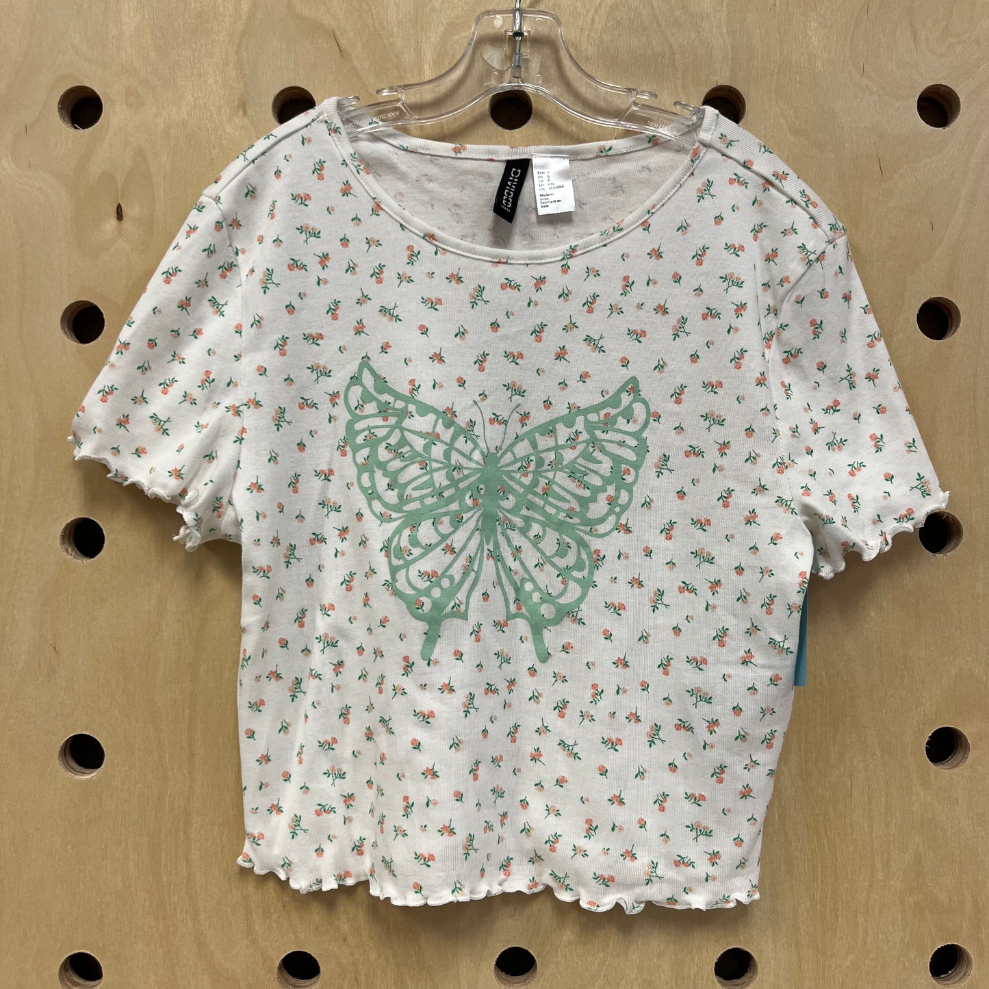 White + Mint Butterfly Top