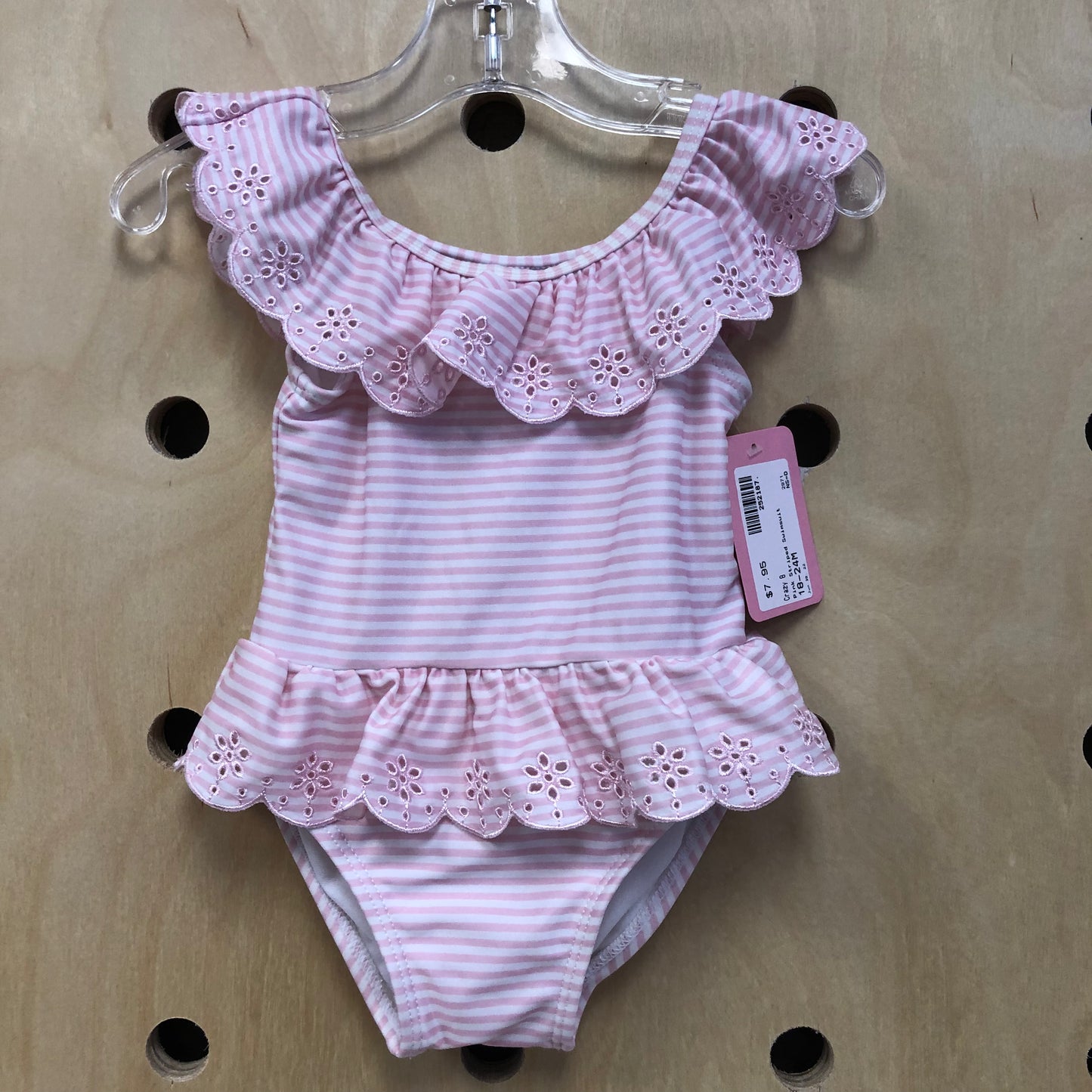 Pink Striped Swimsuit