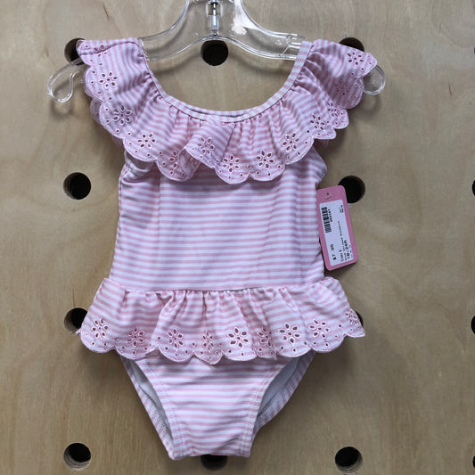 Pink Striped Swimsuit